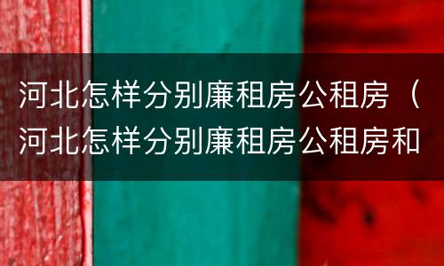 河北怎样分别廉租房公租房（河北怎样分别廉租房公租房和私租房）