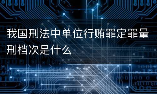 我国刑法中单位行贿罪定罪量刑档次是什么