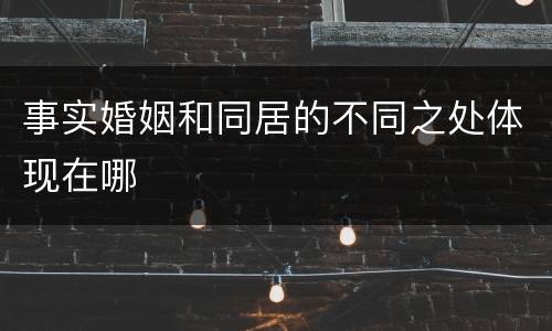 事实婚姻和同居的不同之处体现在哪