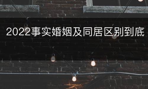 2022事实婚姻及同居区别到底