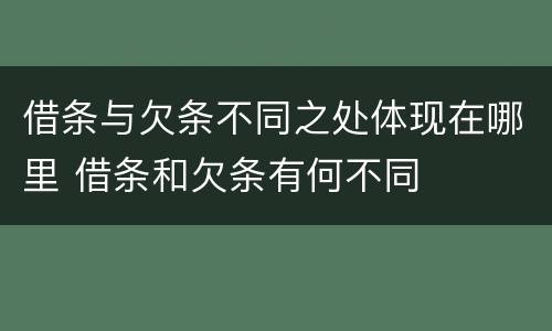 借条与欠条不同之处体现在哪里 借条和欠条有何不同