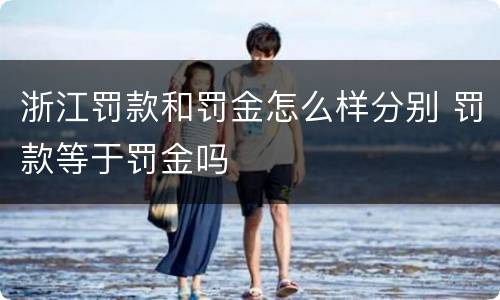 浙江罚款和罚金怎么样分别 罚款等于罚金吗