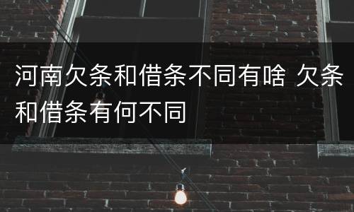 河南欠条和借条不同有啥 欠条和借条有何不同