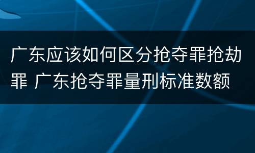广东应该如何区分抢夺罪抢劫罪 广东抢夺罪量刑标准数额