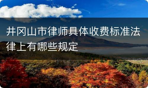 井冈山市律师具体收费标准法律上有哪些规定