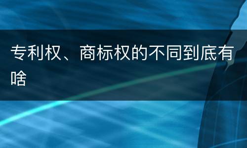 专利权、商标权的不同到底有啥