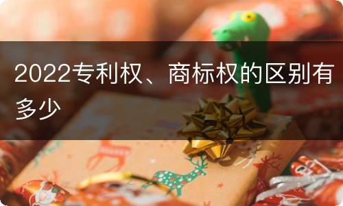 2022专利权、商标权的区别有多少