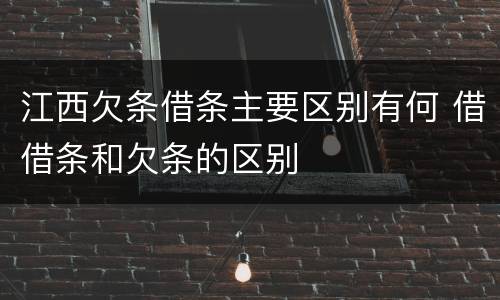 江西欠条借条主要区别有何 借借条和欠条的区别