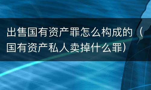 出售国有资产罪怎么构成的（国有资产私人卖掉什么罪）