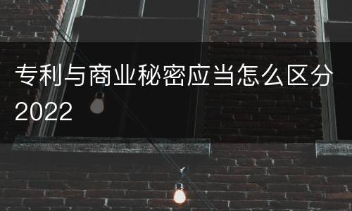 专利与商业秘密应当怎么区分2022