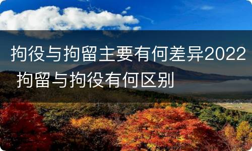 拘役与拘留主要有何差异2022 拘留与拘役有何区别