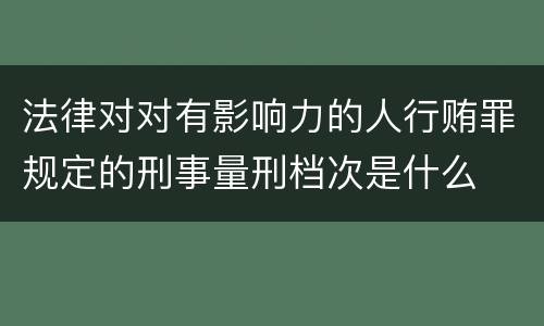 法律对对有影响力的人行贿罪规定的刑事量刑档次是什么
