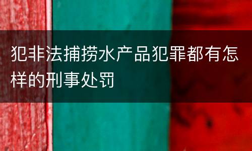 犯非法捕捞水产品犯罪都有怎样的刑事处罚