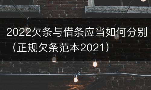2022欠条与借条应当如何分别（正规欠条范本2021）