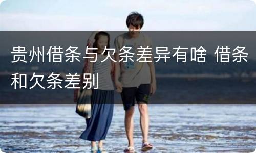 贵州借条与欠条差异有啥 借条和欠条差别