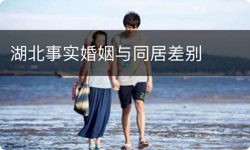 湖北事实婚姻与同居差别