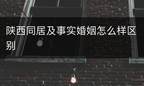 陕西同居及事实婚姻怎么样区别