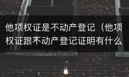 他项权证是不动产登记（他项权证跟不动产登记证明有什么区别）