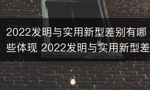 2022发明与实用新型差别有哪些体现 2022发明与实用新型差别有哪些体现呢