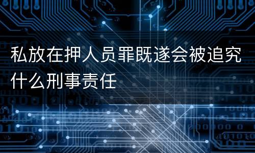 私放在押人员罪既遂会被追究什么刑事责任
