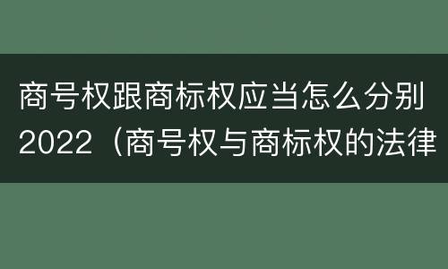 商号权跟商标权应当怎么分别2022（商号权与商标权的法律冲突与解决）