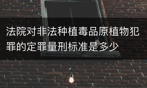 法院对非法种植毒品原植物犯罪的定罪量刑标准是多少
