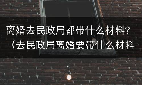 离婚去民政局都带什么材料？（去民政局离婚要带什么材料?）