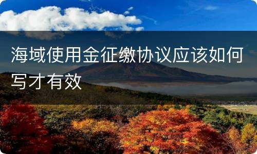 海域使用金征缴协议应该如何写才有效