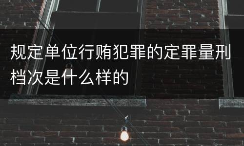 规定单位行贿犯罪的定罪量刑档次是什么样的
