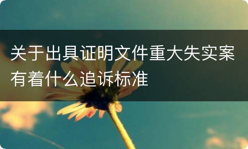 关于出具证明文件重大失实案有着什么追诉标准