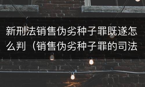 新刑法销售伪劣种子罪既遂怎么判（销售伪劣种子罪的司法认定）