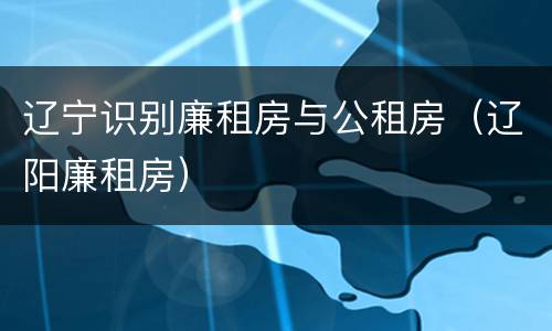 辽宁识别廉租房与公租房（辽阳廉租房）