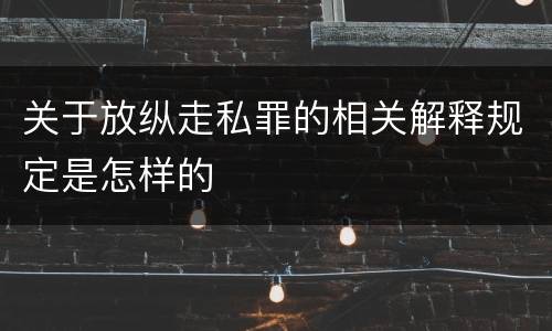 关于放纵走私罪的相关解释规定是怎样的