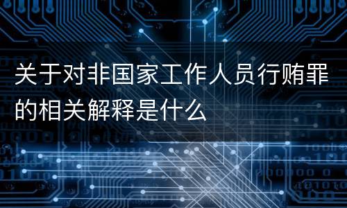 关于对非国家工作人员行贿罪的相关解释是什么