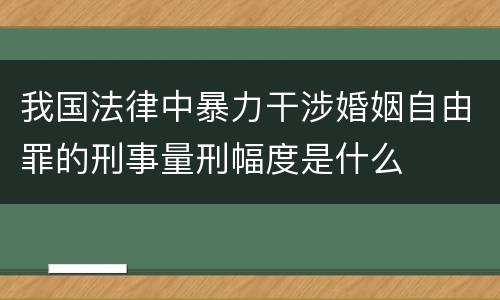 我国法律中暴力干涉婚姻自由罪的刑事量刑幅度是什么