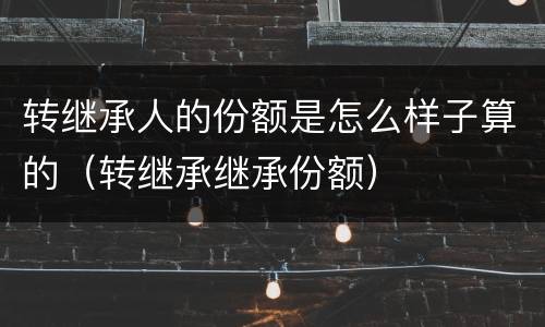 转继承人的份额是怎么样子算的（转继承继承份额）