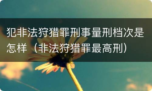 犯非法狩猎罪刑事量刑档次是怎样（非法狩猎罪最高刑）