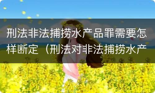 刑法非法捕捞水产品罪需要怎样断定（刑法对非法捕捞水产品罪的定罪标准）