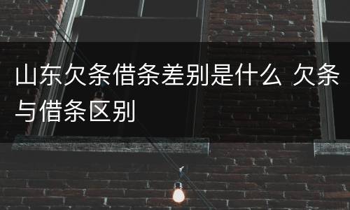 山东欠条借条差别是什么 欠条与借条区别