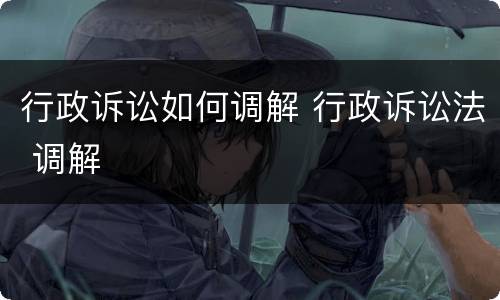 行政诉讼如何调解 行政诉讼法 调解