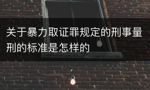 关于暴力取证罪规定的刑事量刑的标准是怎样的