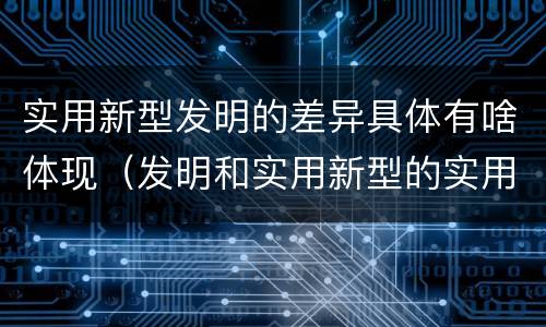 实用新型发明的差异具体有啥体现（发明和实用新型的实用性）
