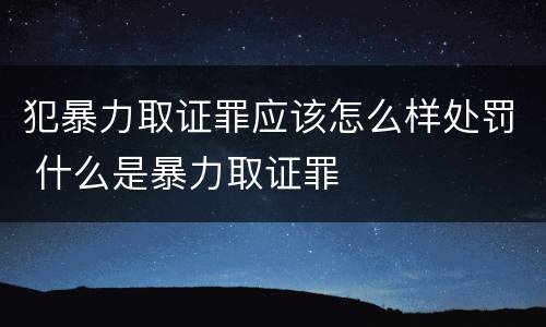 犯暴力取证罪应该怎么样处罚 什么是暴力取证罪