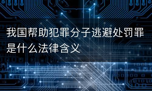 我国帮助犯罪分子逃避处罚罪是什么法律含义