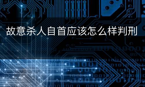 故意杀人自首应该怎么样判刑