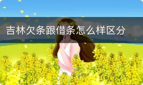 吉林欠条跟借条怎么样区分