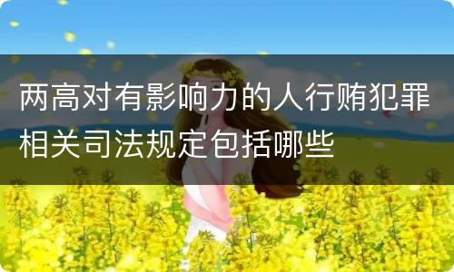 两高对有影响力的人行贿犯罪相关司法规定包括哪些