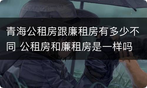 青海公租房跟廉租房有多少不同 公租房和廉租房是一样吗