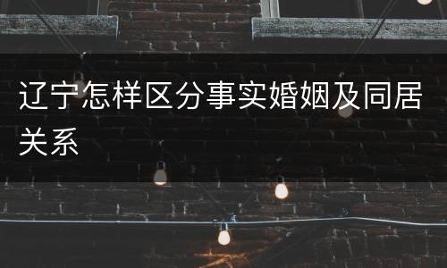 辽宁怎样区分事实婚姻及同居关系