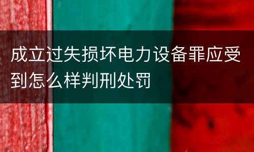 成立过失损坏电力设备罪应受到怎么样判刑处罚